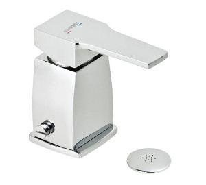 Single lever bidet mixer with diverter